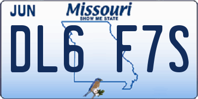 MO license plate DL6F7S