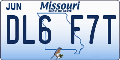 MO license plate DL6F7T