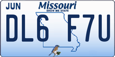 MO license plate DL6F7U