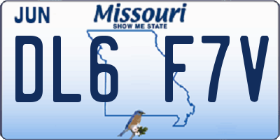 MO license plate DL6F7V