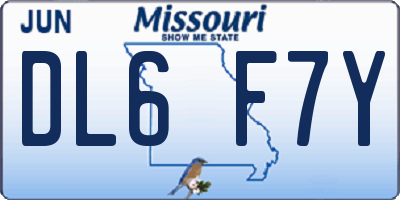 MO license plate DL6F7Y