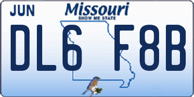 MO license plate DL6F8B