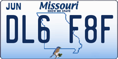 MO license plate DL6F8F