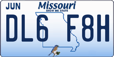 MO license plate DL6F8H