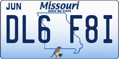 MO license plate DL6F8I