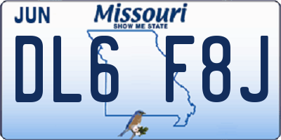 MO license plate DL6F8J