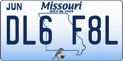 MO license plate DL6F8L