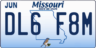 MO license plate DL6F8M