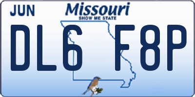 MO license plate DL6F8P