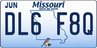 MO license plate DL6F8Q