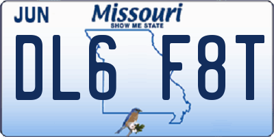 MO license plate DL6F8T