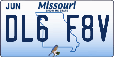 MO license plate DL6F8V