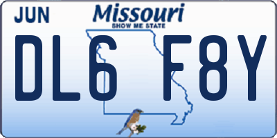 MO license plate DL6F8Y