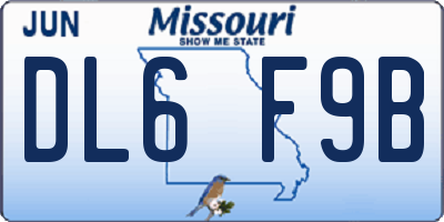 MO license plate DL6F9B