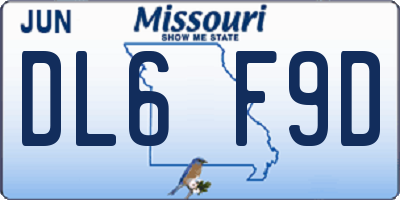 MO license plate DL6F9D