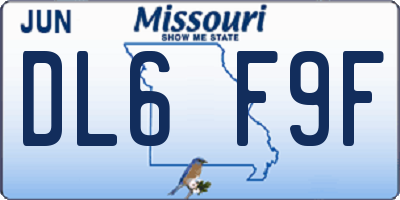 MO license plate DL6F9F