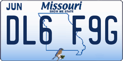MO license plate DL6F9G