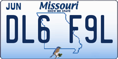 MO license plate DL6F9L