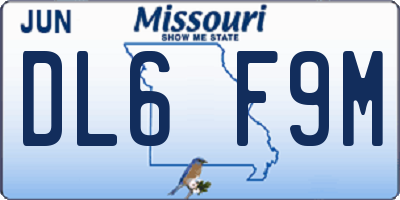 MO license plate DL6F9M