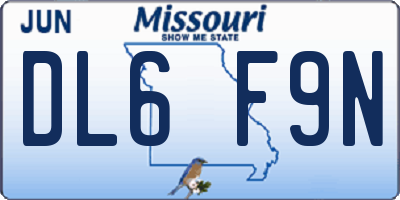 MO license plate DL6F9N