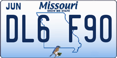 MO license plate DL6F9O