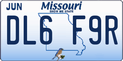 MO license plate DL6F9R