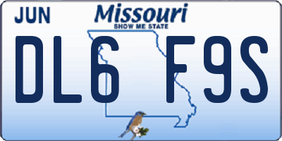 MO license plate DL6F9S