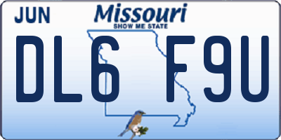 MO license plate DL6F9U