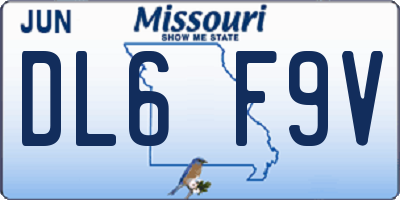 MO license plate DL6F9V