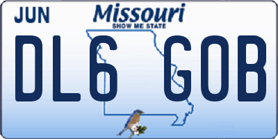 MO license plate DL6G0B