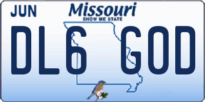 MO license plate DL6G0D