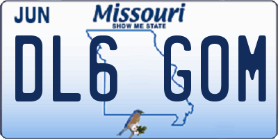 MO license plate DL6G0M