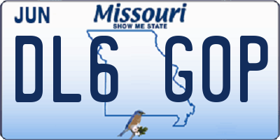 MO license plate DL6G0P