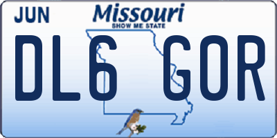 MO license plate DL6G0R