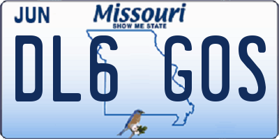 MO license plate DL6G0S