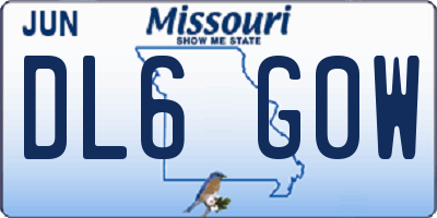 MO license plate DL6G0W