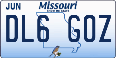 MO license plate DL6G0Z