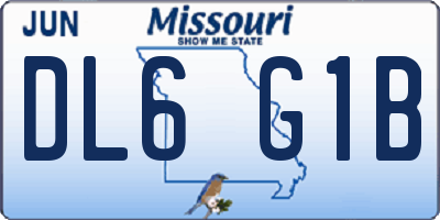 MO license plate DL6G1B