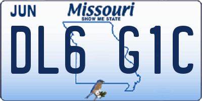 MO license plate DL6G1C