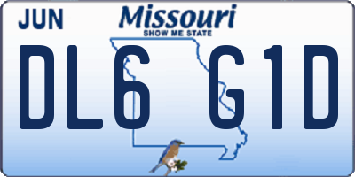 MO license plate DL6G1D
