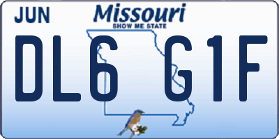 MO license plate DL6G1F