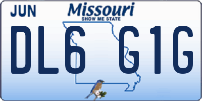 MO license plate DL6G1G