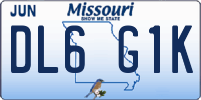 MO license plate DL6G1K