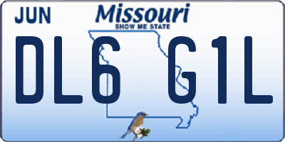 MO license plate DL6G1L