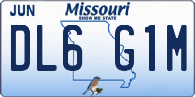 MO license plate DL6G1M