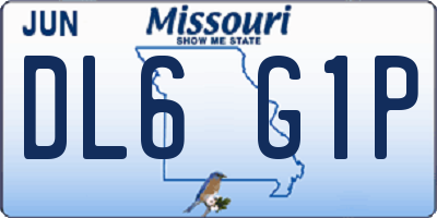 MO license plate DL6G1P