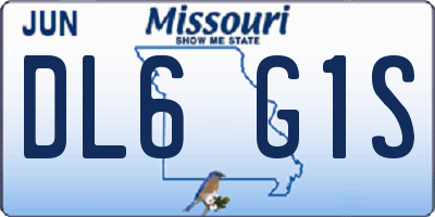 MO license plate DL6G1S