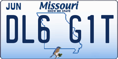 MO license plate DL6G1T