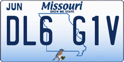 MO license plate DL6G1V