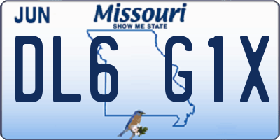 MO license plate DL6G1X